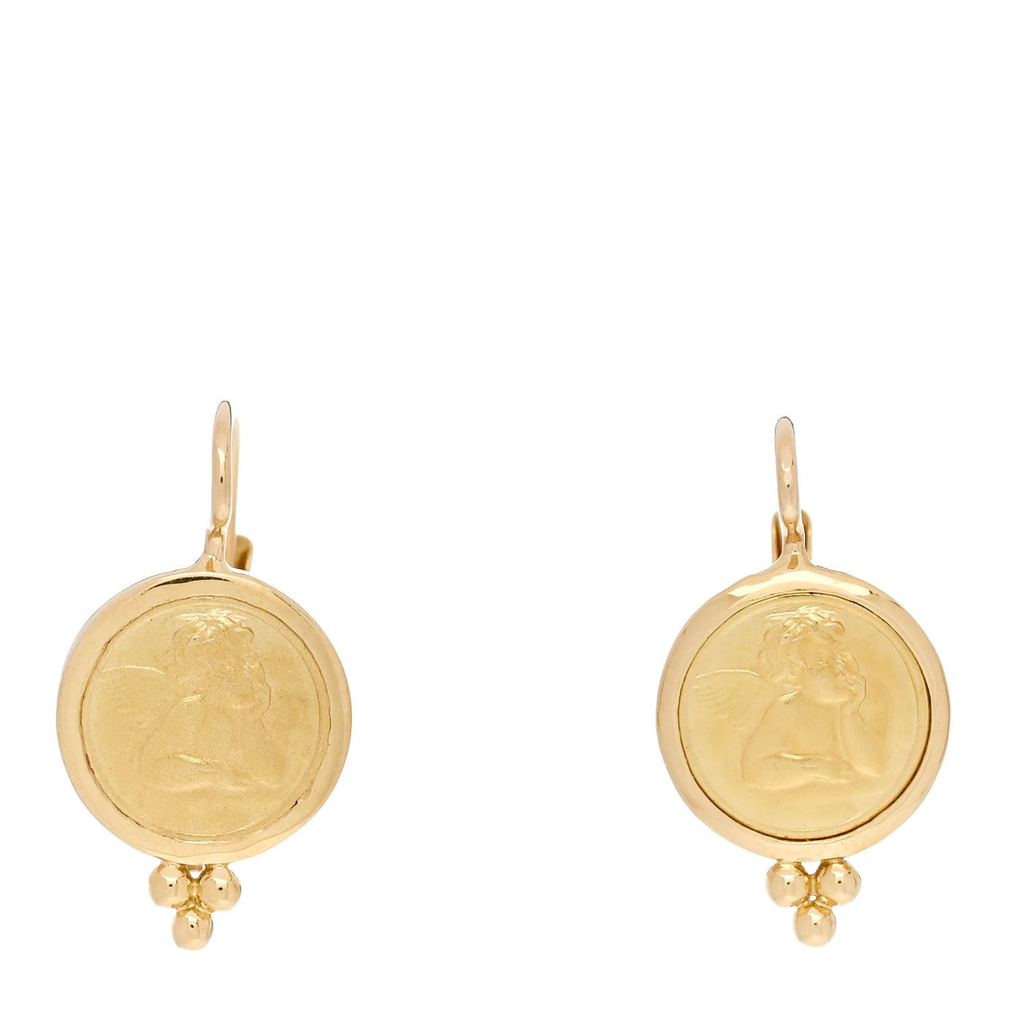 18K Yellow Gold Angel Earrings