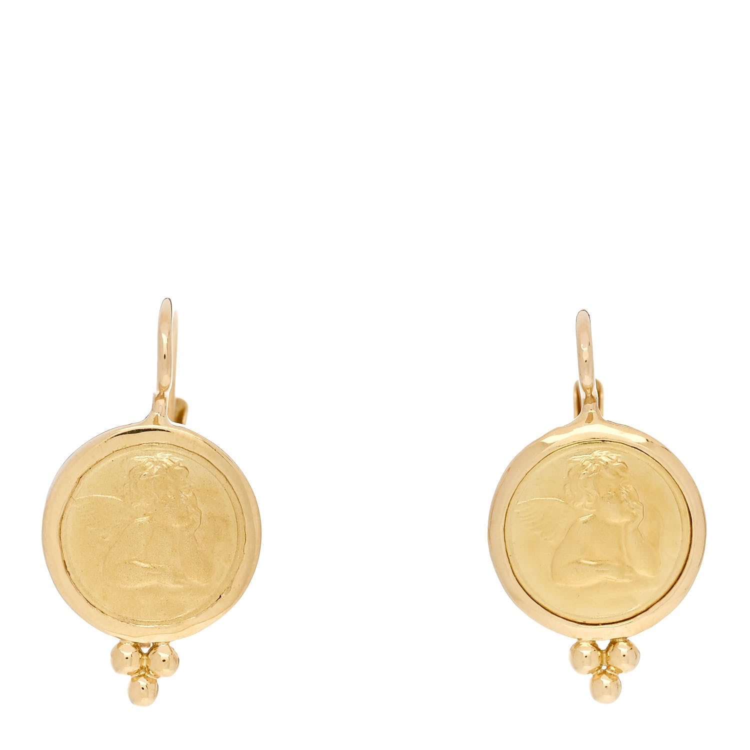 Temple St. Clair 18K Yellow Gold Angel Earrings 1 of 4