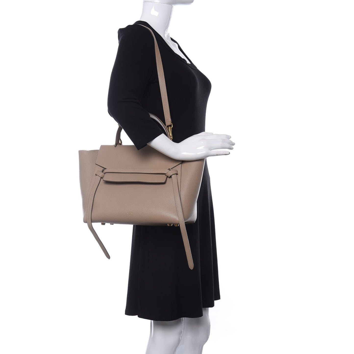 Grained Calfskin Mini Belt Bag Light Taupe