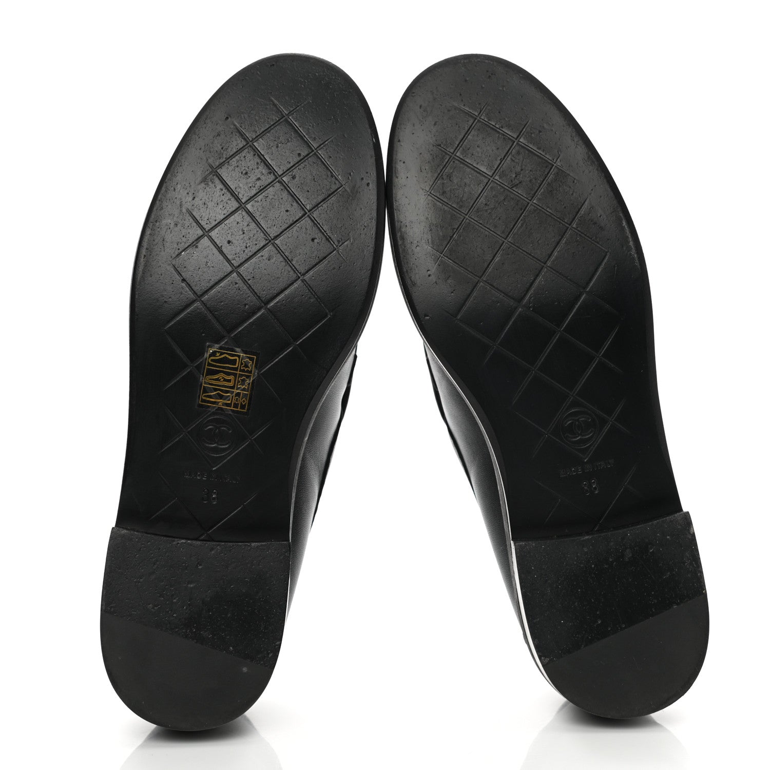 Chanel Lambskin Quilted CC Turnlock Loafers 38 Black 5 of 9