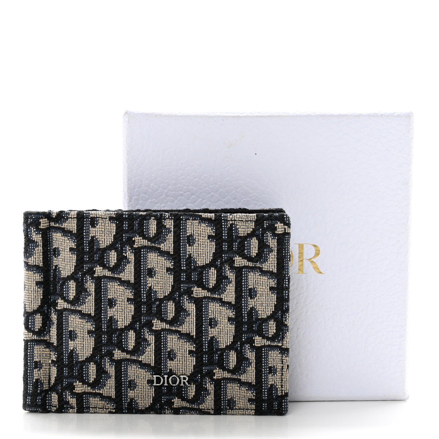 Christian Dior Oblique Bill Clip Wallet Beige Black 9 of 9