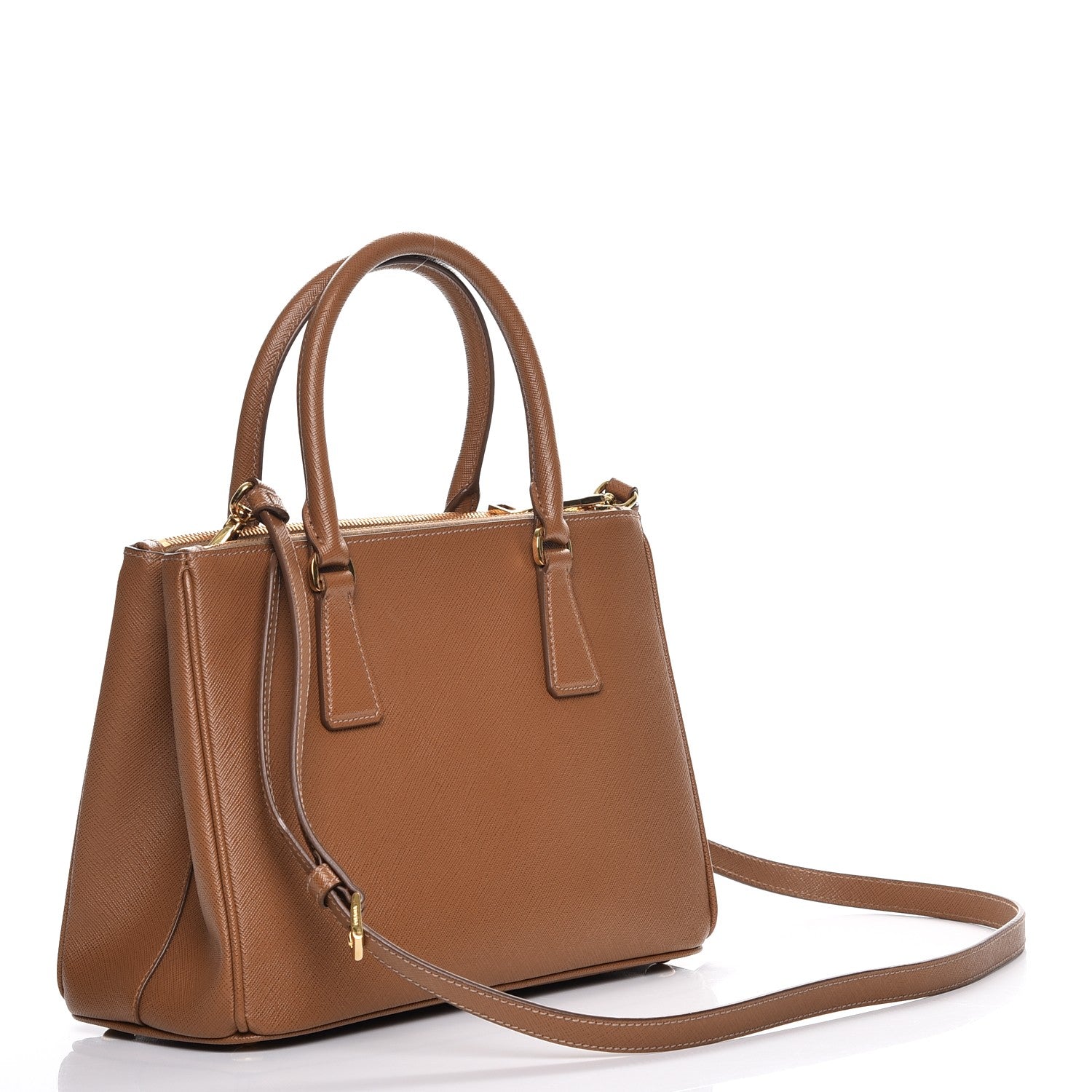 Prada Saffiano Small Galleria Double Zip Tote Caramel 4 of 8