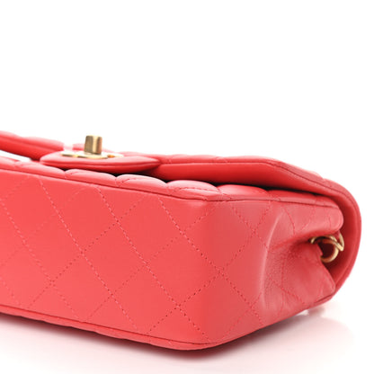 Chanel Lambskin Quilted Mini Rectangular Flap Red 10 of 11