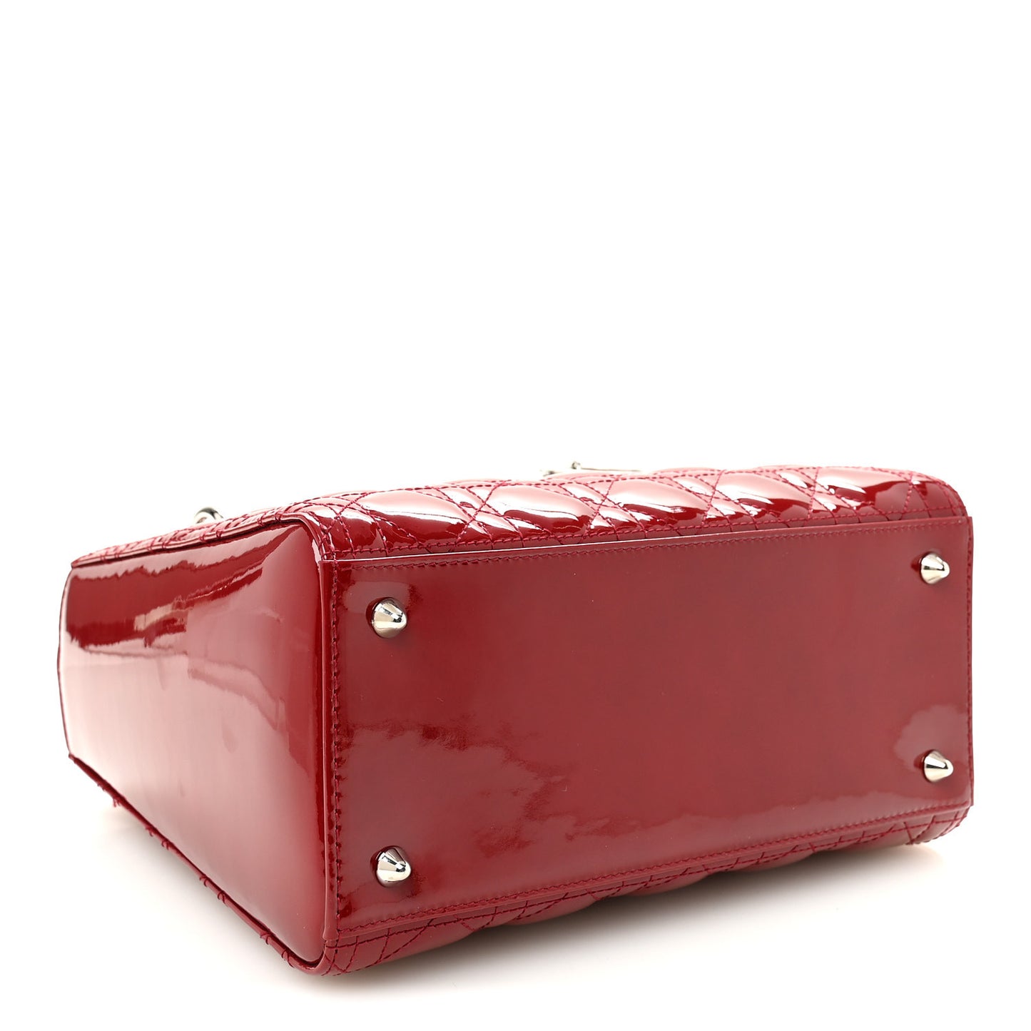 Patent Cannage Medium Lady Dior Red