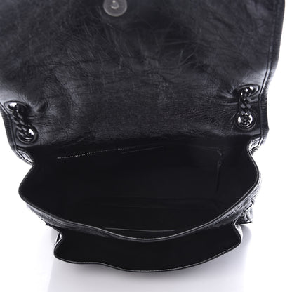 Saint Laurent Crinkled Calfskin Matelasse Monogram Medium Niki Chain Satchel Black 5 of 10