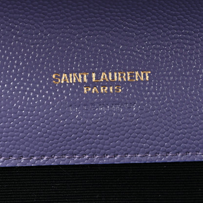Saint Laurent Grain De Poudre Textured Mixed Matelasse Triquilt Monogram Clutch Dark Wisteria 6 of 12