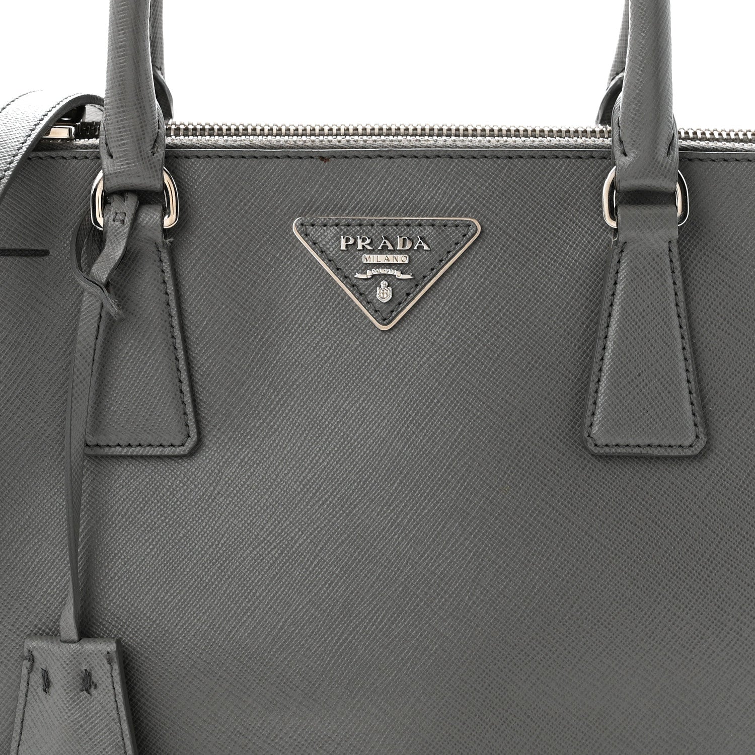 Prada Saffiano Lux Medium Galleria Double Zip Tote Grey 9 of 18
