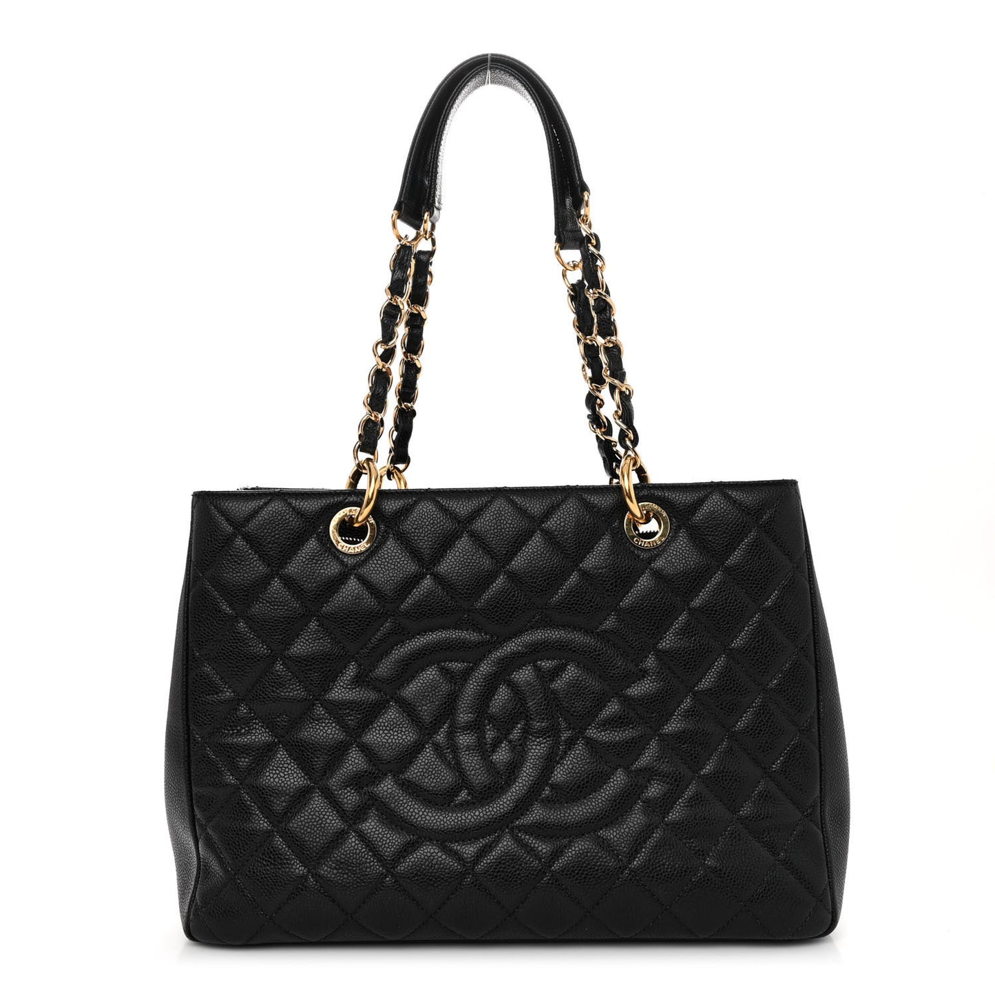 Caviar Quilted Grand Shopping Tote GST Black
