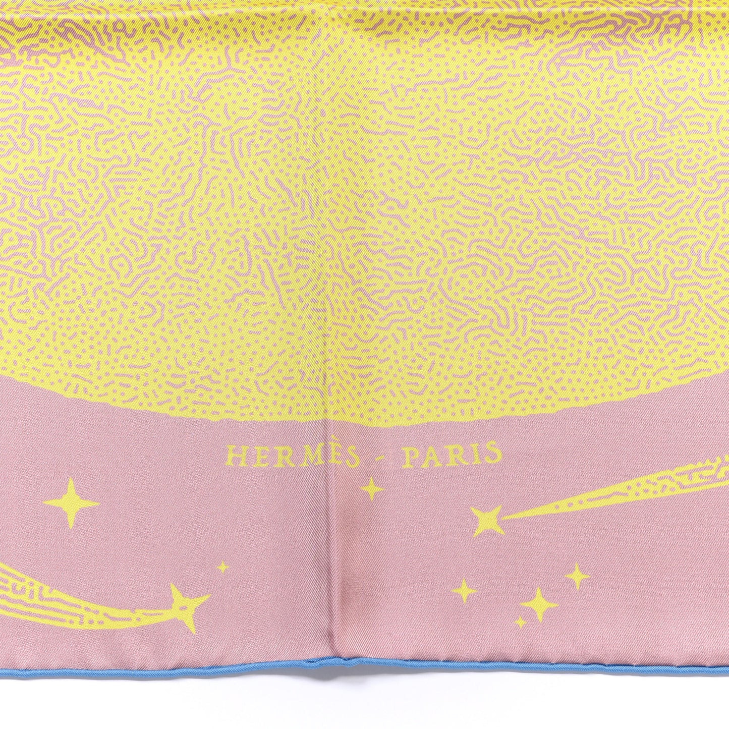 Silk Double Face Clair De Lune Scarf 90 Vieux Rose Jaune