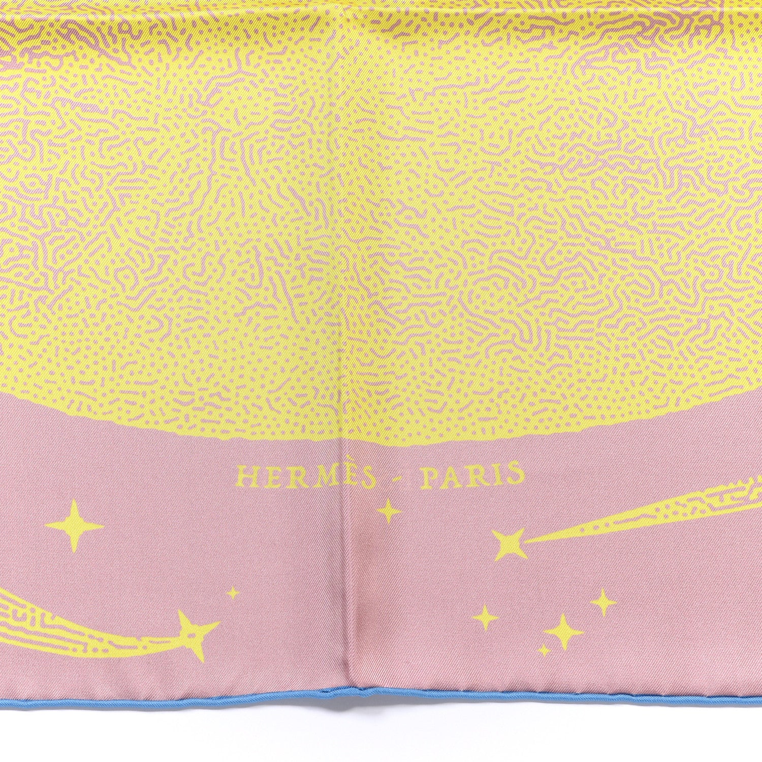 Hermes Silk Double Face Clair De Lune Scarf 90 Vieux Rose Jaune 2 of 4