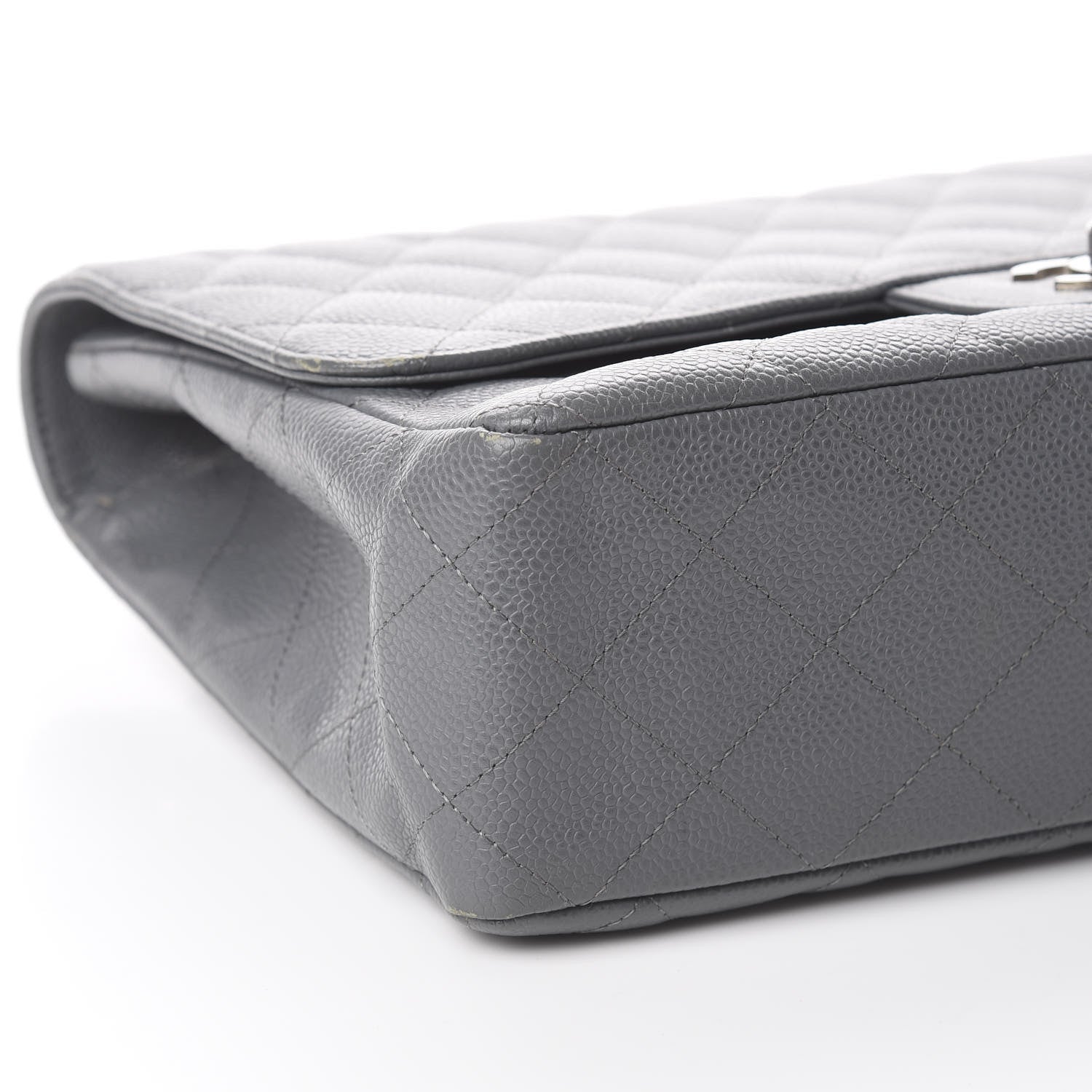 Chanel Caviar Quilted Jumbo Single Flap Grey 5 of 10