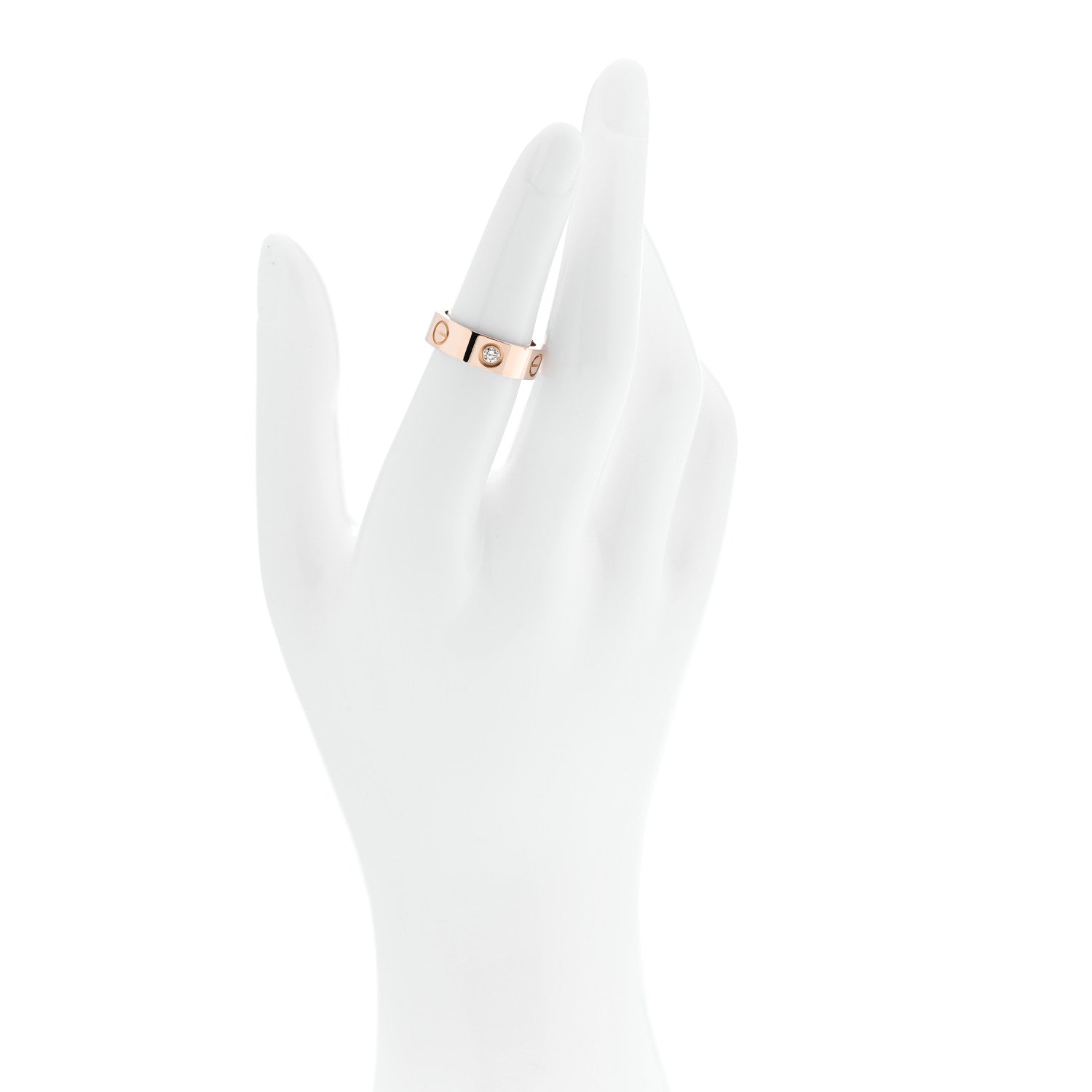 Cartier 18K Pink Gold 3 Diamond 5.5mm LOVE Ring 51 5.75 2 of 5