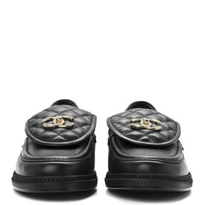 Chanel Lambskin Quilted CC Turnlock Loafers 41 Black 2 of 10