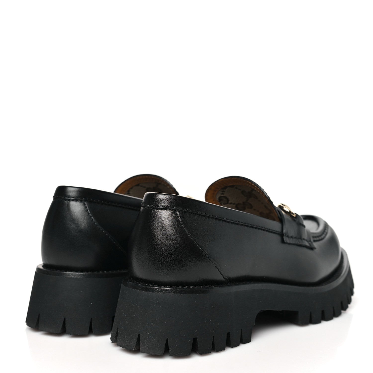 Gucci Betis Glamour Calfskin Womens Horsebit Loafers 37 Black 5 of 11