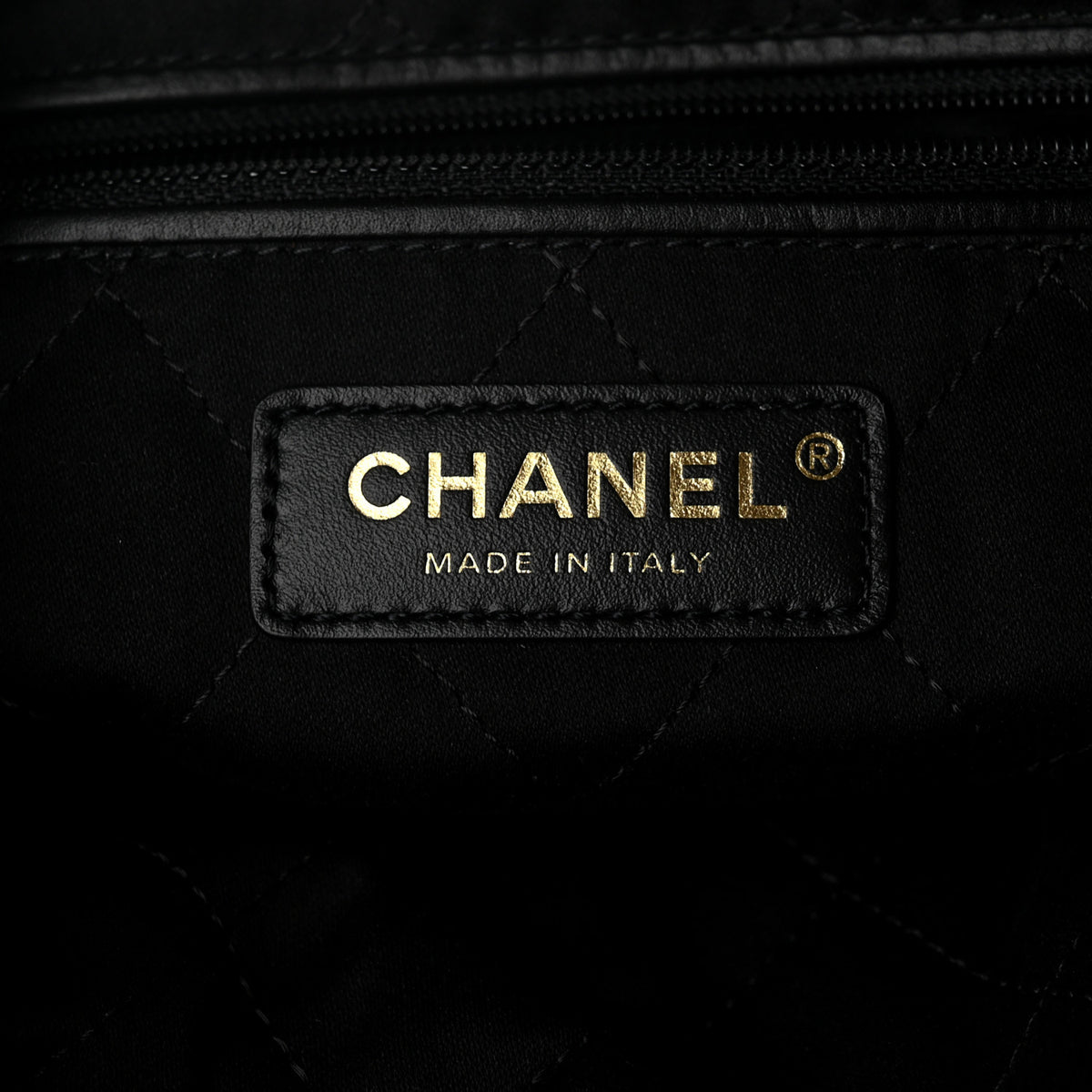 Shiny Calfskin Quilted Chanel 22 Backpack Black