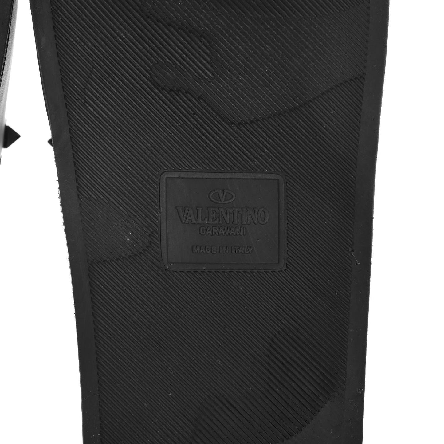 Rubber Rockstud Slide Sandals 41 Black