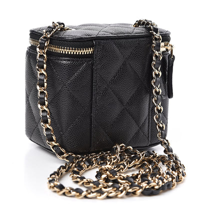 Chanel Caviar Quilted Mini Vanity Case With Chain Black 3 of 10
