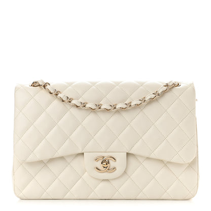 Chanel Caviar Quilted Jumbo Double Flap White 1 of 9