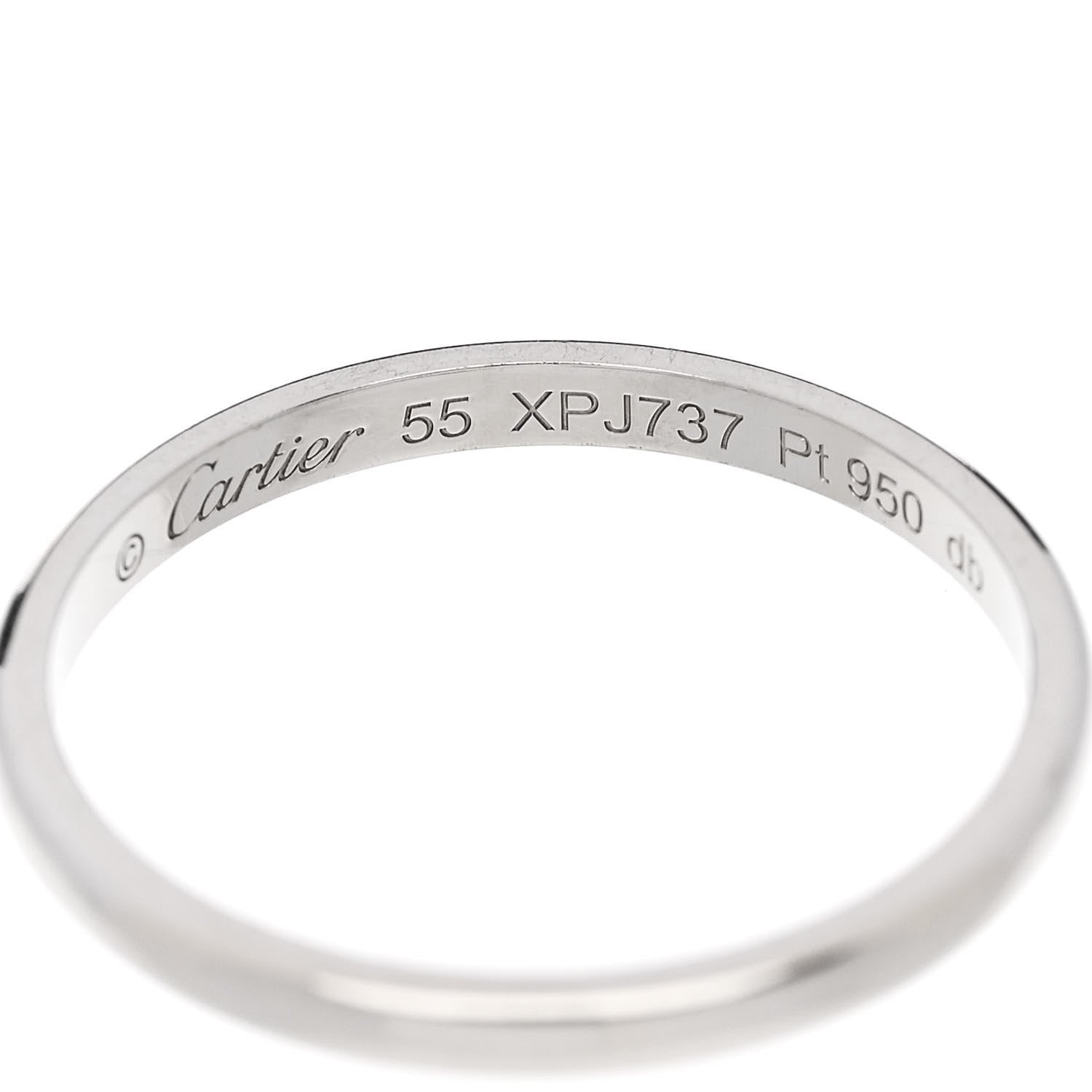 Cartier Platinum 2mm 1895 Wedding Band Ring 55 7.25 5 of 5