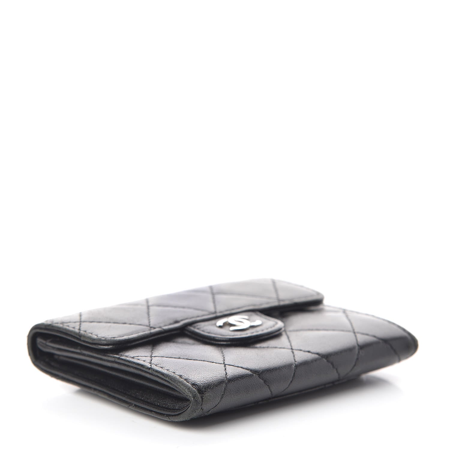Chanel Lambskin Quilted Flap Card Holder Wallet Black 4 of 13