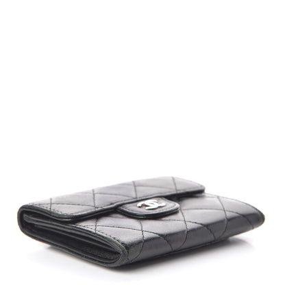 Chanel Lambskin Quilted Flap Card Holder Wallet Black 4 of 13
