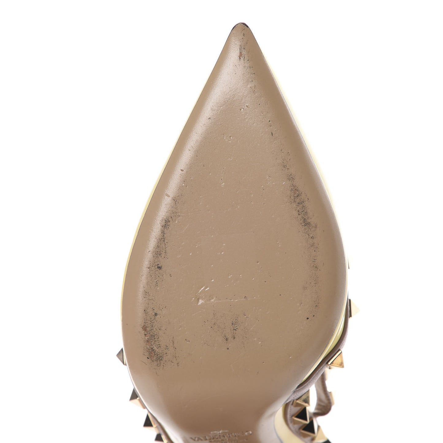 Patent Rockstud Ankle Strap 100mm Pumps 40 Water Yellow Poudre