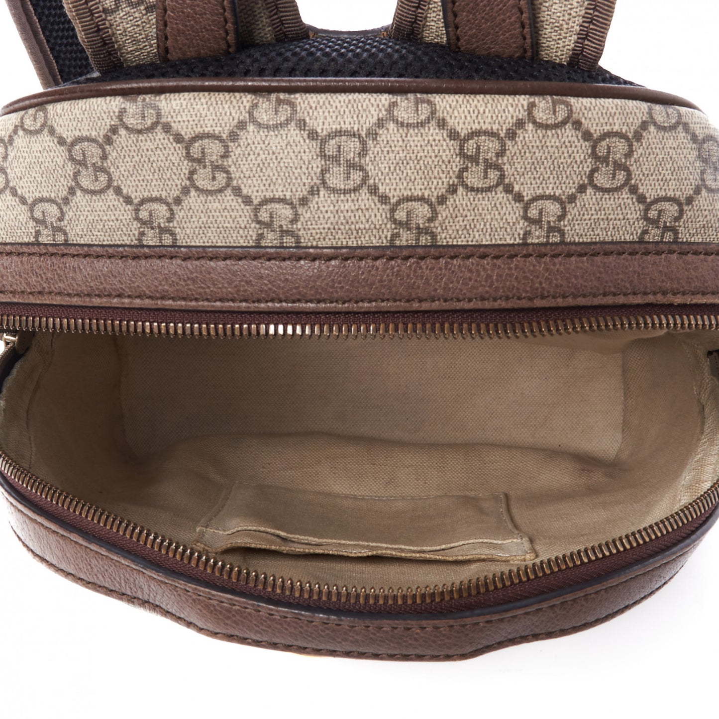 GG Supreme Monogram Calfskin Web Small Ophidia Day Backpack Beige Ebony New Acero