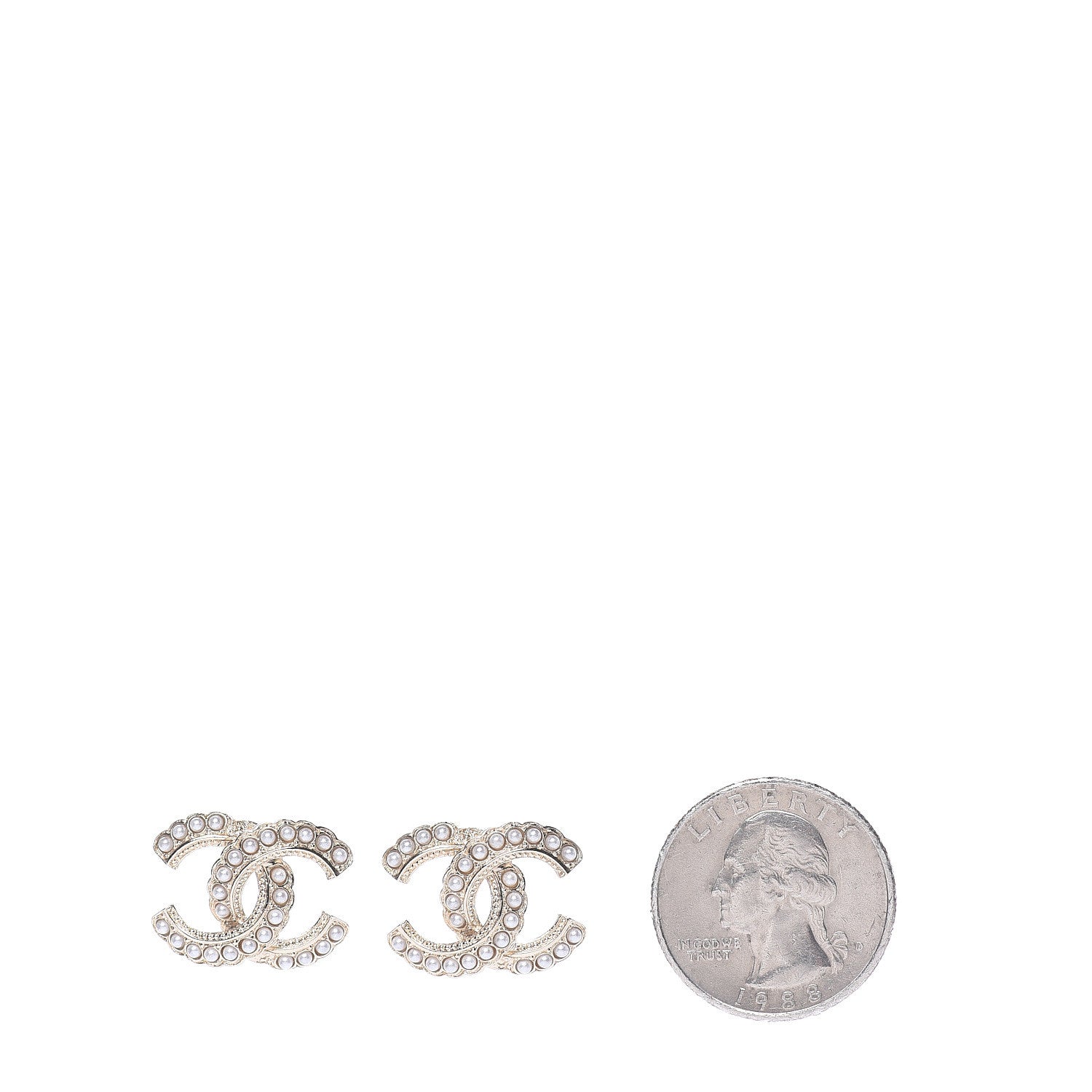 Chanel Pearl Queen of France CC Earrings Gold 2 of 5