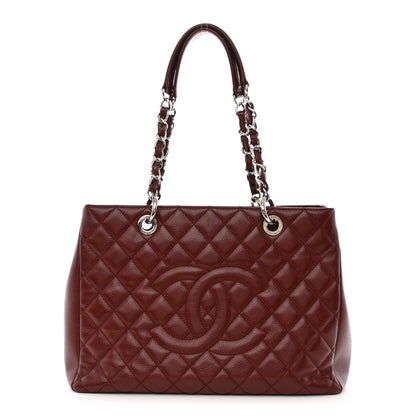 Chanel Caviar Quilted Grand Shopping Tote GST Burgundy 1 of 12
