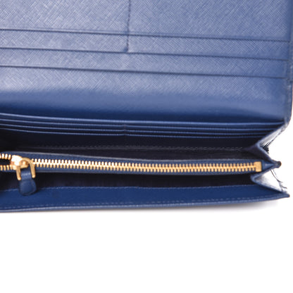 Prada Saffiano Metal Continental Flap Wallet Bleuette 5 of 9