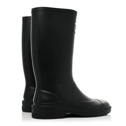 Chanel Caoutchouk CC High Boots 37 Black 5 of 9