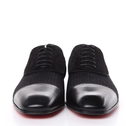 Christian Louboutin Veau Velours Calfskin Tresse Alfa Mens Greggo Flat Oxfords 39.5 Black 2 of 8