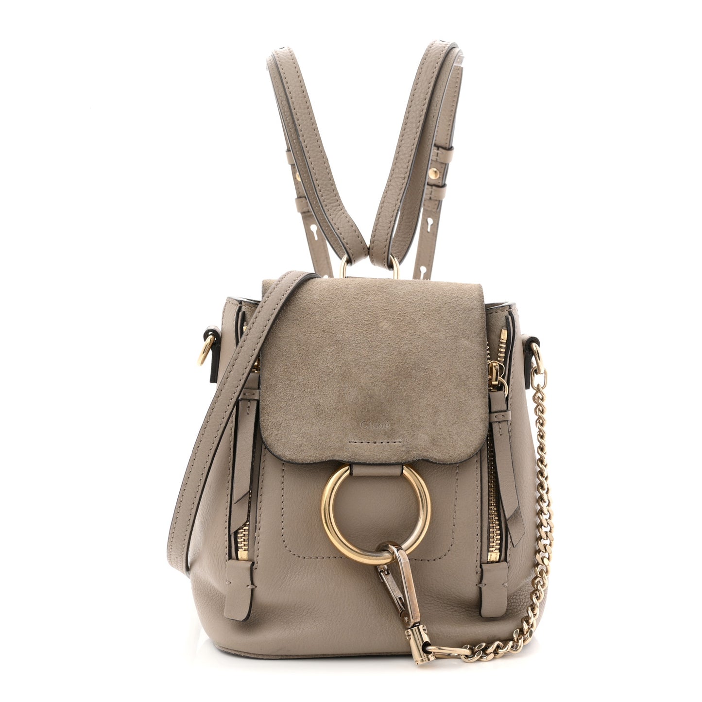 chloe mini faye backpack nordstrom Chlo Small Taupe Leather Labellov Leather logo patch and patch pocket at interior Chloe Mini Faye Leather &