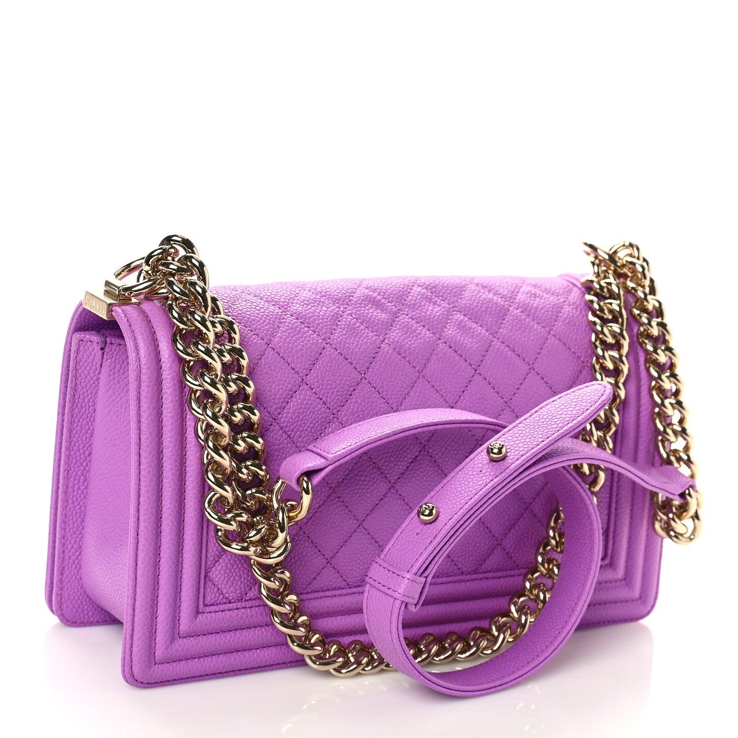 Chanel Caviar Quilted Medium Boy Flap Purple 3 of 8