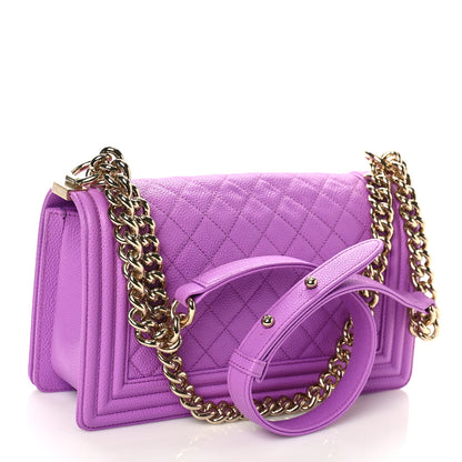 Chanel Caviar Quilted Medium Boy Flap Purple 3 of 8