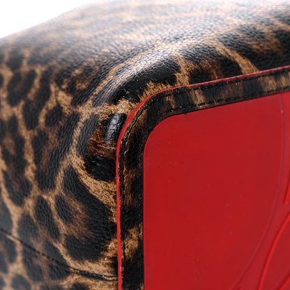Christian Louboutin Calfskin Empire Leopard Print Spiked Large Cabarock Shopper Tote Brown 7 of 24
