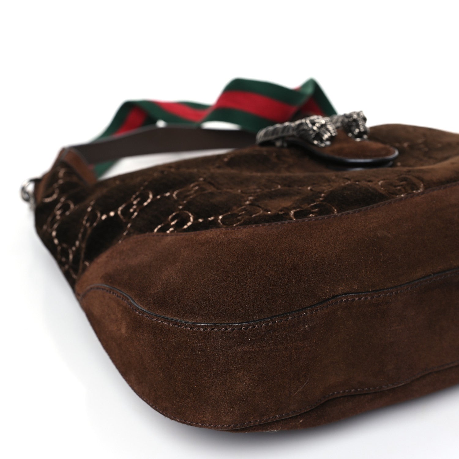 Gucci Velvet GG Monogram Web Medium Dionysus Hobo Brown 8 of 9