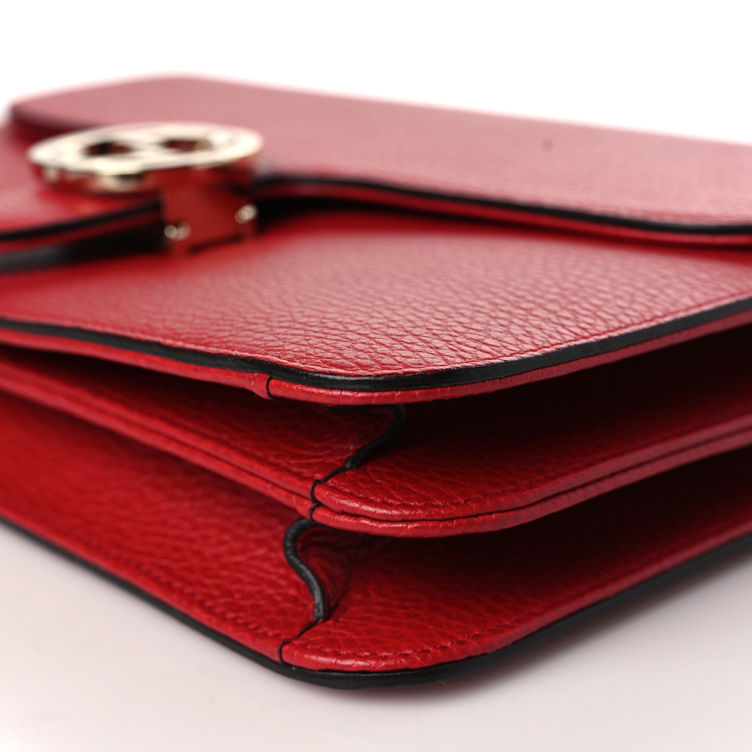 Gucci Dollar Calfskin Interlocking G Shoulder Bag Red 9 of 9