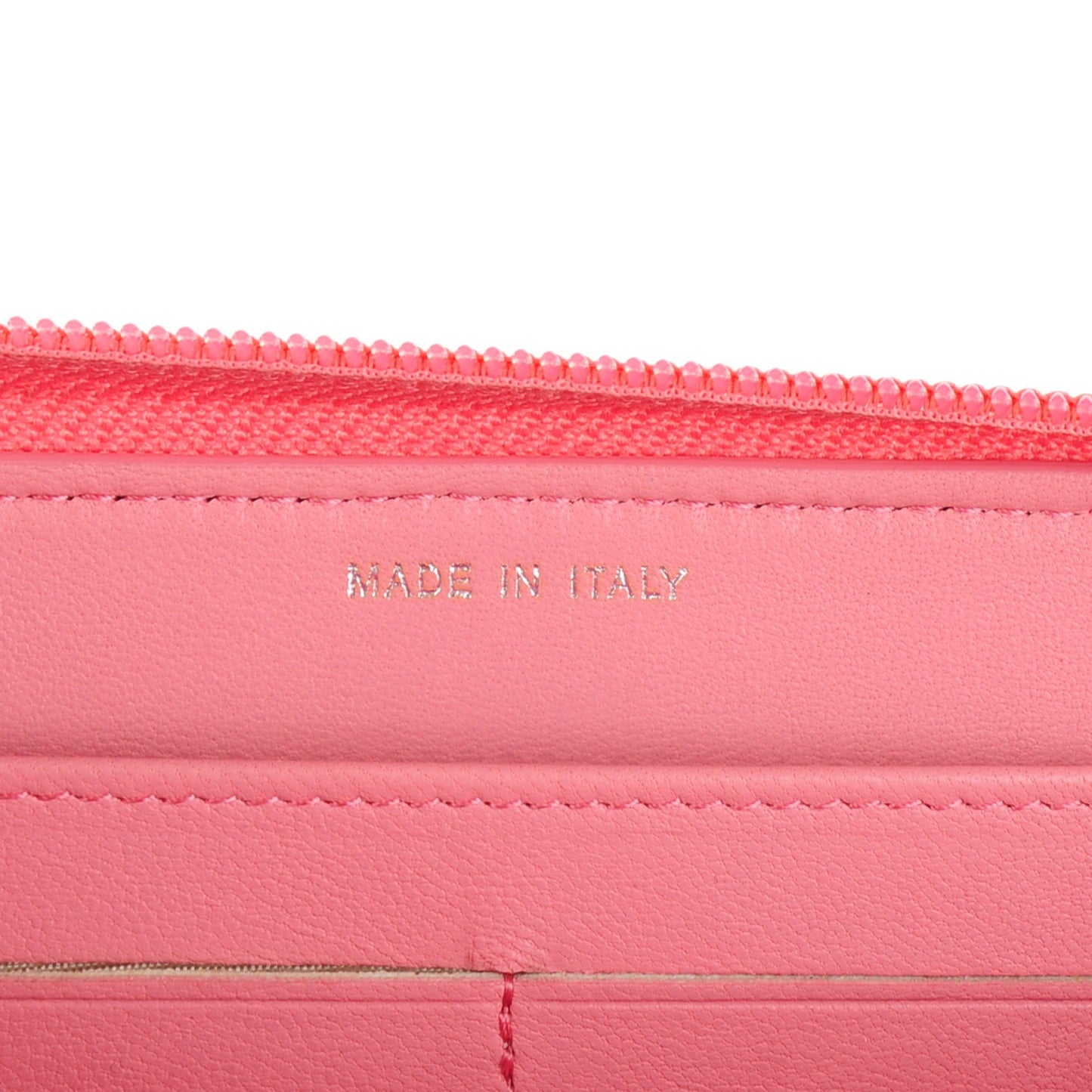 Lambskin Camellia Embossed Zip Around Large Gusset Wallet Pink
