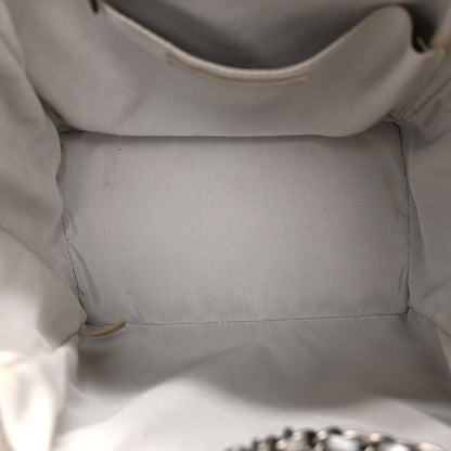 Chanel Iridescent Calfskin Chevron Small Urban Spirit Drawstring Bag Silver 5 of 10
