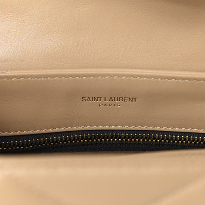 Saint Laurent Calfskin Y Quilted Monogram Toy Loulou Crossbody Bag Latte 8 of 11