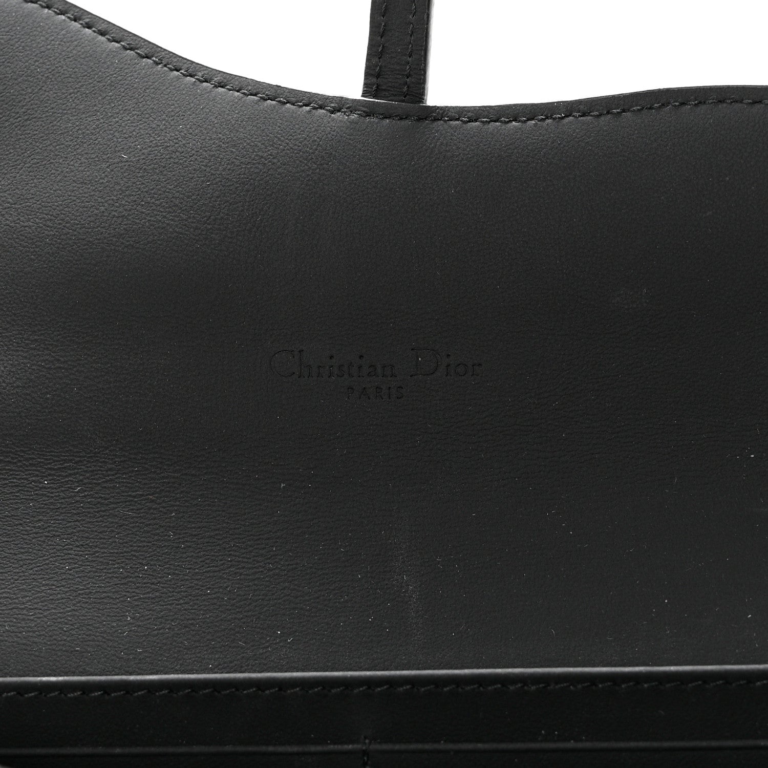 Christian Dior Ultra Matte Calfskin Saddle Chain Wallet Pouch Black 8 of 16