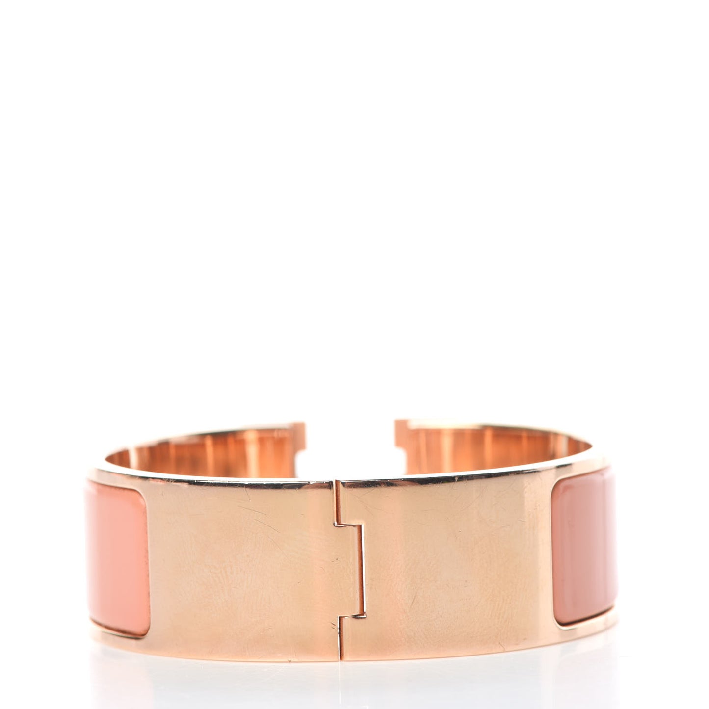 Enamel Wide Clic Clac H Bracelet PM Rose Saumon