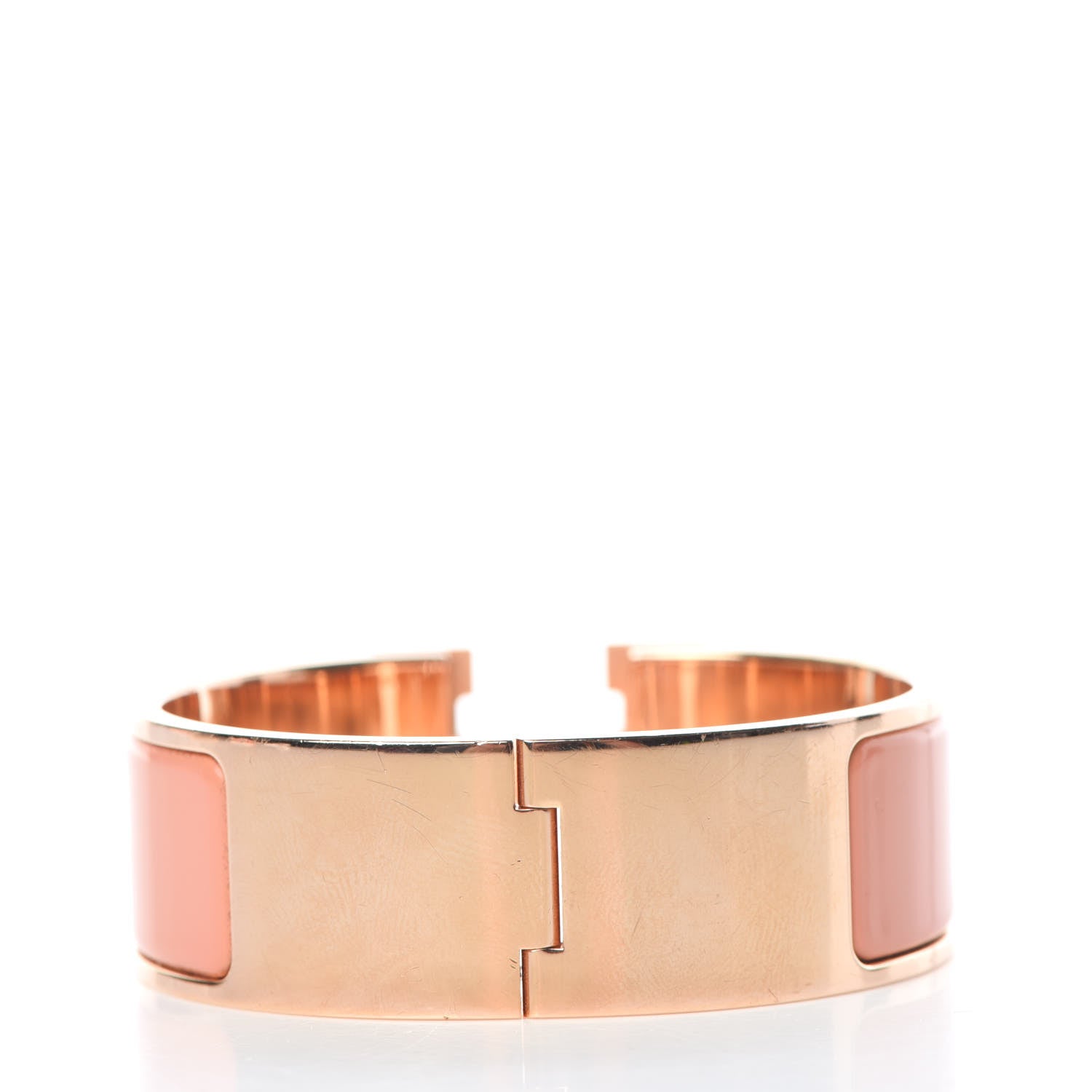Hermes Enamel Wide Clic Clac H Bracelet PM Rose Saumon 3 of 4