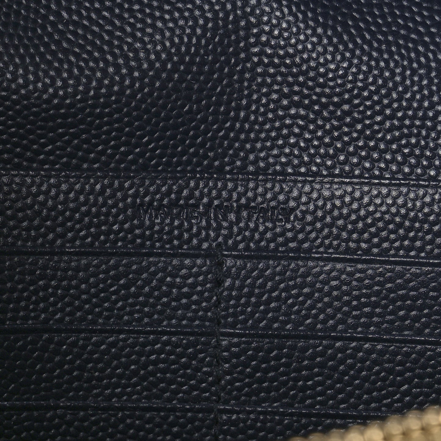 Grain De Poudre Matelasse Chevron Monogram Chain Wallet Deep Marine