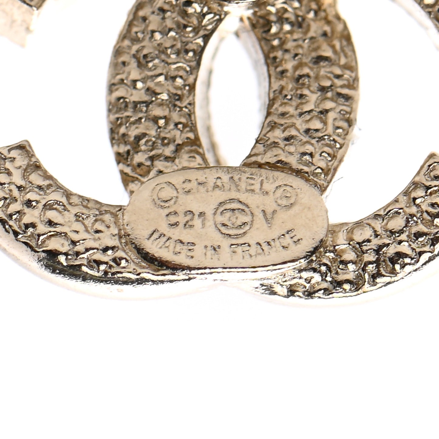 Crystal CC Earrings Light Gold