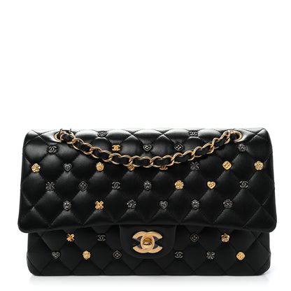 Chanel Lambskin Quilted Studded Medium Double Flap Black 1 of 11
