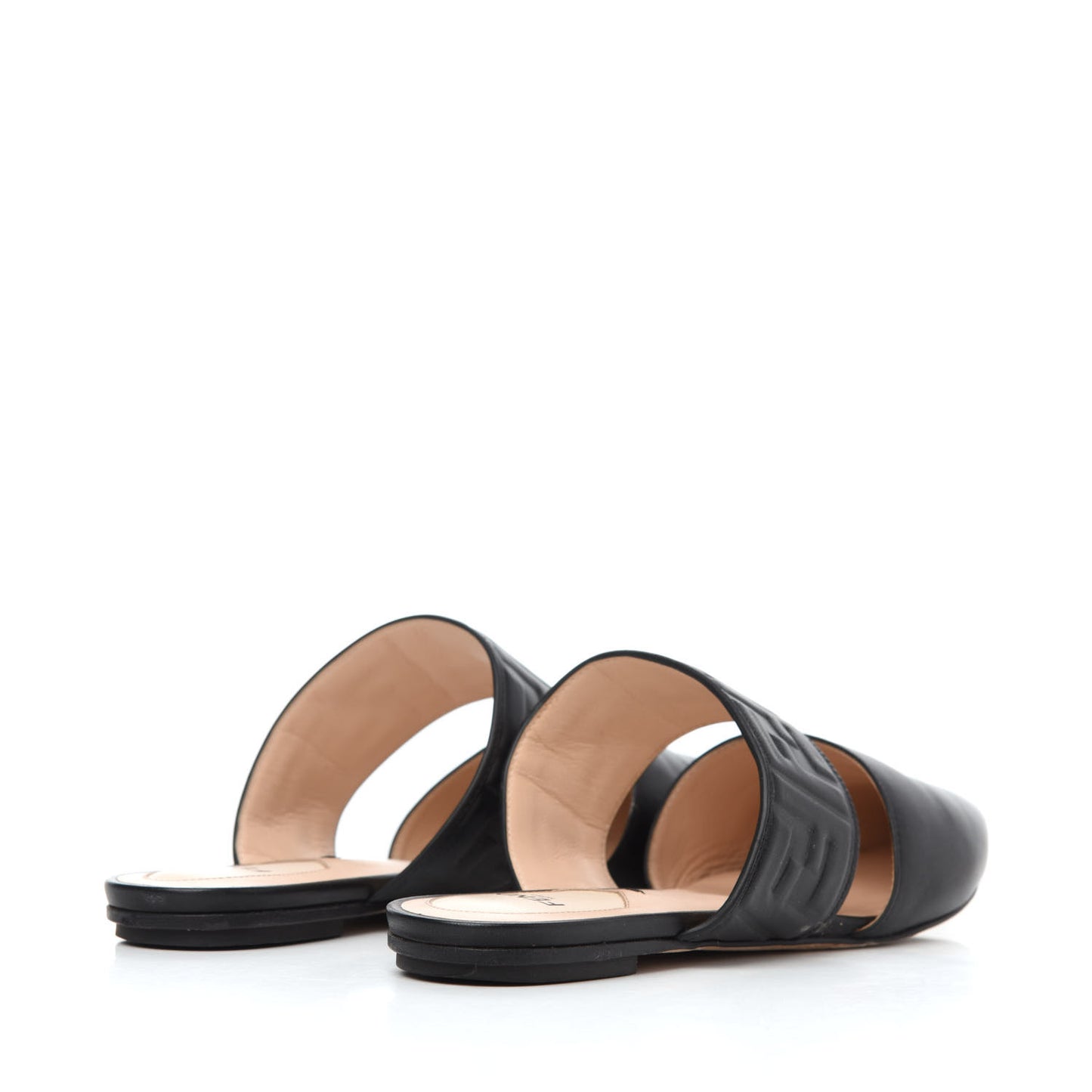 Vitello FF Embossed Flat Mules 36.5 Black