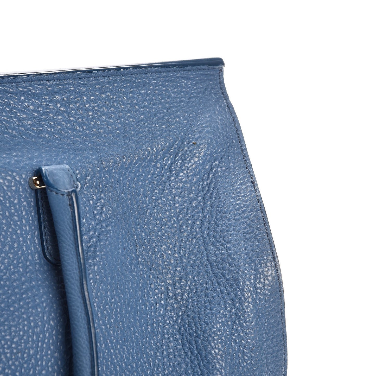Grained Calfskin L Tube Round Tote Blue