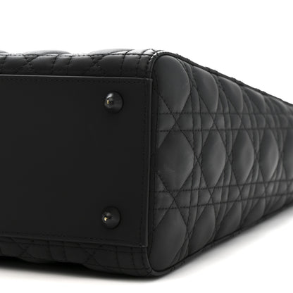 Christian Dior Ultra Matte Calfskin Cannage Large Lady Dior Black 10 of 10